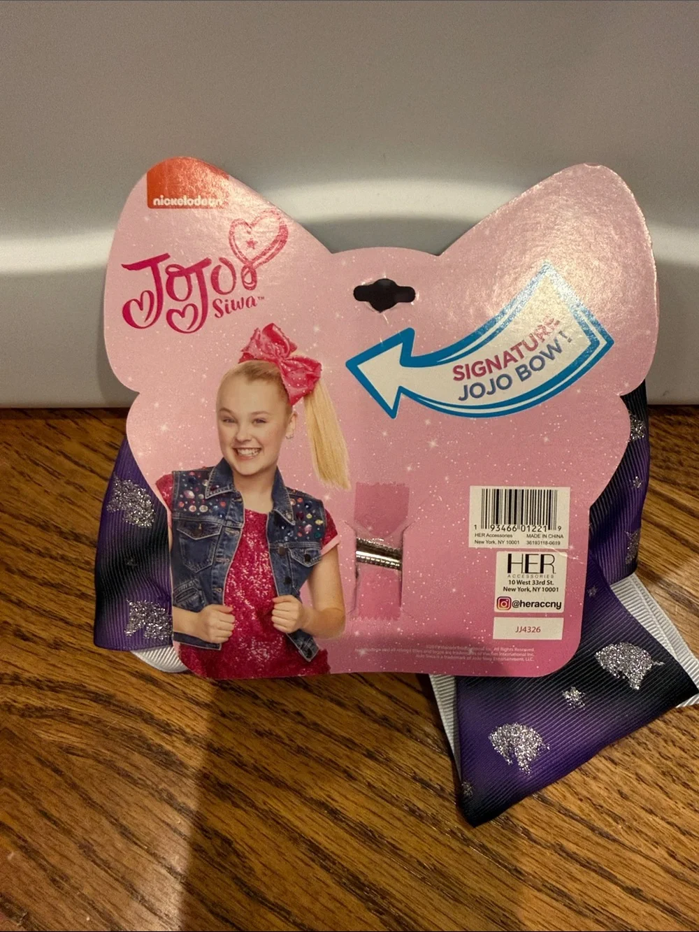 JoJo Siwa Purple Bow with Silver Glitter Stars - Pack